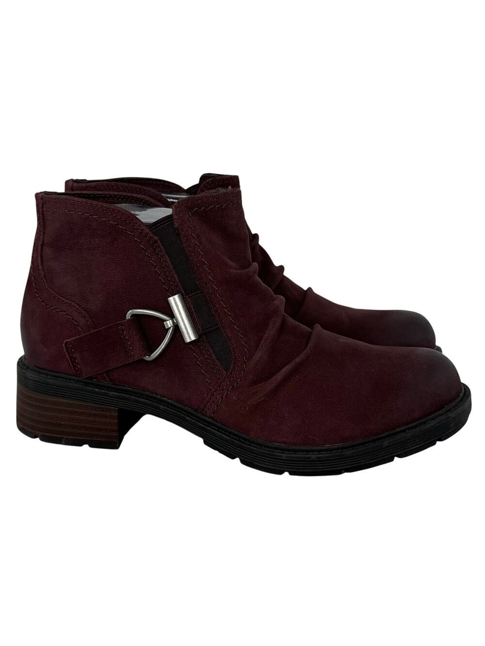 Clarks Burgundy Leather Ankle Boots 8